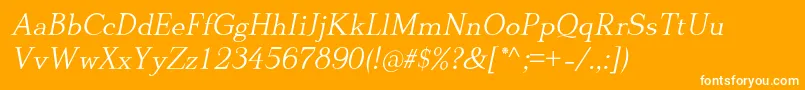 DionisiiotfLightItalic Font – White Fonts on Orange Background