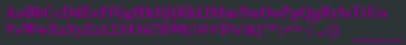 Czcionka Urwgaramondtextbolnar – fioletowe czcionki na czarnym tle