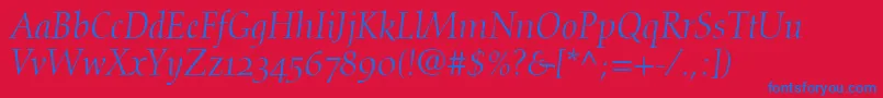 DiotimaItalicOldstyleFigures Font – Blue Fonts on Red Background