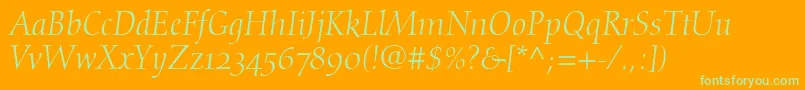 DiotimaItalicOldstyleFigures Font – Green Fonts on Orange Background