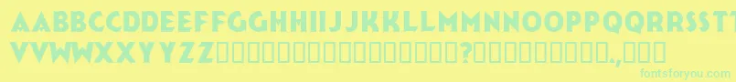 JerkReg Font – Green Fonts on Yellow Background