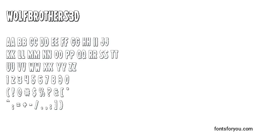 Шрифт Wolfbrothers3D – алфавит, цифры, специальные символы