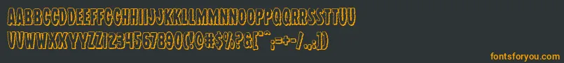 Wolfbrothers3D-Schriftart – Orangefarbene Schriften auf schwarzem Hintergrund