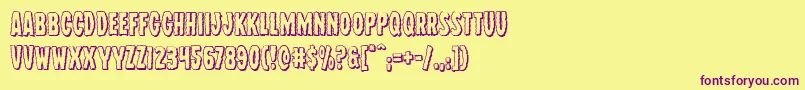 Wolfbrothers3D-Schriftart – Violette Schriften auf gelbem Hintergrund