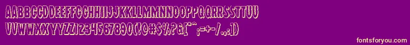 Wolfbrothers3D Font – Yellow Fonts on Purple Background