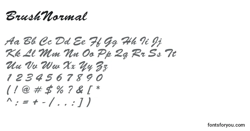 Schriftart BrushNormal – Alphabet, Zahlen, spezielle Symbole