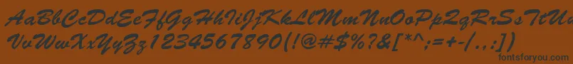 BrushNormal-Schriftart – Schwarze Schriften auf braunem Hintergrund
