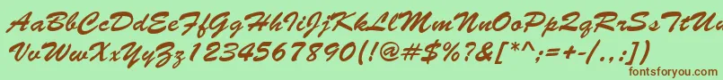 More about BrushNormal Font BrushNormal Font – Brown Fonts on Green Background