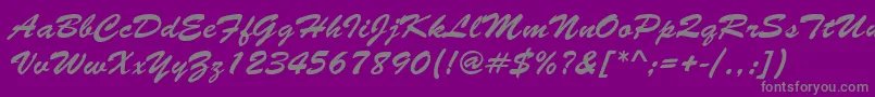 BrushNormal-Schriftart – Graue Schriften auf violettem Hintergrund