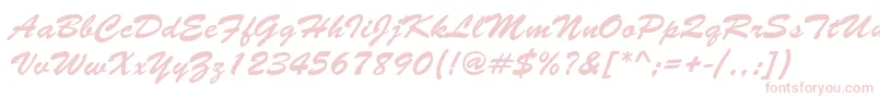 BrushNormal-Schriftart – Rosa Schriften auf weißem Hintergrund