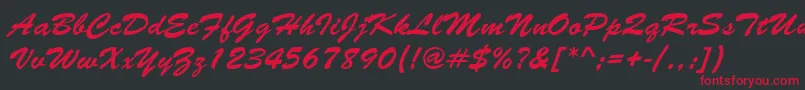 BrushNormal Font – Red Fonts on Black Background