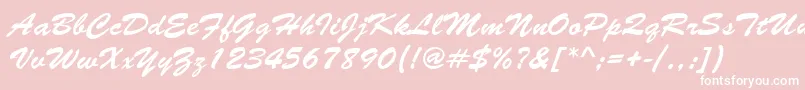 フォントBrushNormal – ピンクの背景に白い文字