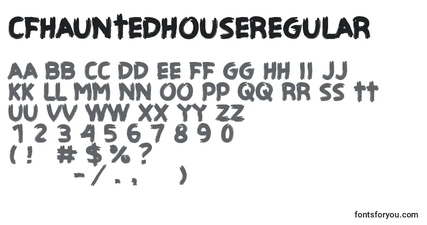 Fuente CfhauntedhouseRegular - alfabeto, números, caracteres especiales