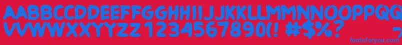 CfhauntedhouseRegular Font – Blue Fonts on Red Background