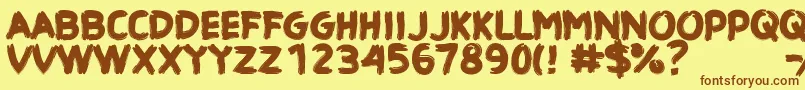 CfhauntedhouseRegular Font – Brown Fonts on Yellow Background