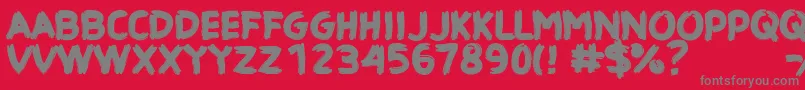 CfhauntedhouseRegular-fontti – harmaat kirjasimet punaisella taustalla