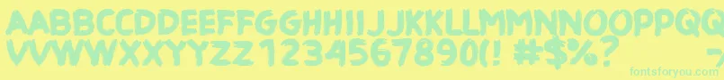 CfhauntedhouseRegular Font – Green Fonts on Yellow Background