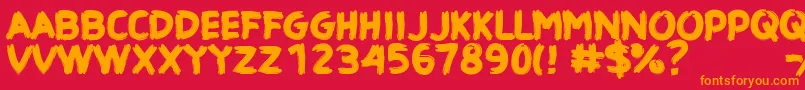 CfhauntedhouseRegular Font – Orange Fonts on Red Background