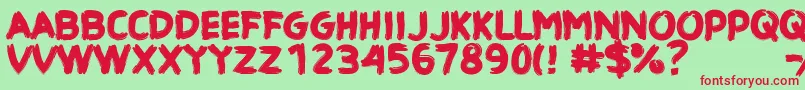 CfhauntedhouseRegular Font – Red Fonts on Green Background