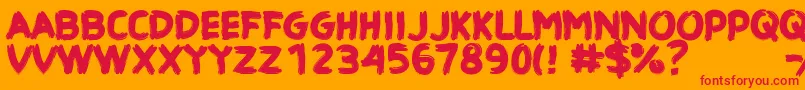 CfhauntedhouseRegular Font – Red Fonts on Orange Background