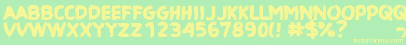 CfhauntedhouseRegular Font – Yellow Fonts on Green Background