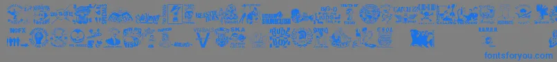 StencilPunksDings Font – Blue Fonts on Gray Background