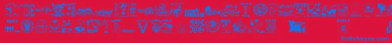 StencilPunksDings Font – Blue Fonts on Red Background