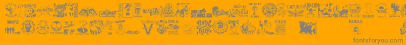 StencilPunksDings Font – Gray Fonts on Orange Background