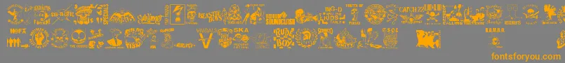 StencilPunksDings Font – Orange Fonts on Gray Background