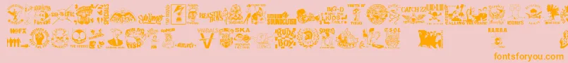 StencilPunksDings Font – Orange Fonts on Pink Background