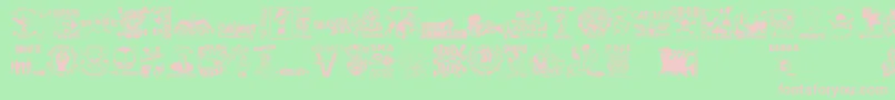 StencilPunksDings Font – Pink Fonts on Green Background