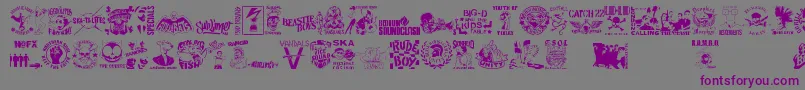 StencilPunksDings Font – Purple Fonts on Gray Background