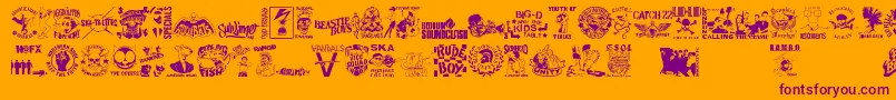 StencilPunksDings Font – Purple Fonts on Orange Background