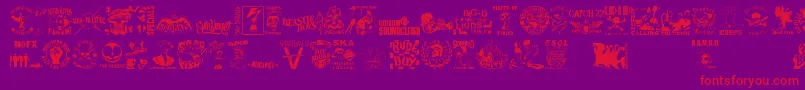 Шрифт StencilPunksDings – красные шрифты на фиолетовом фоне