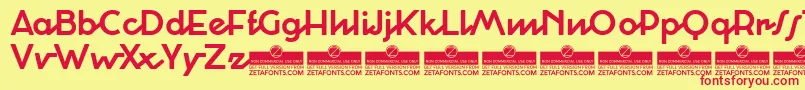 Cocosignumcorsivoitalico Font – Red Fonts on Yellow Background
