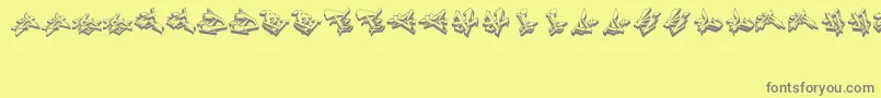 Diel-Schriftart – Graue Schriften auf gelbem Hintergrund