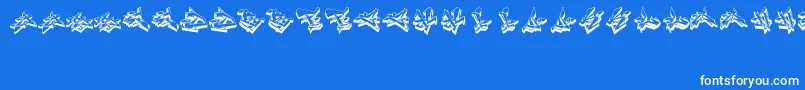 Diel-Schriftart – Weiße Schriften auf blauem Hintergrund