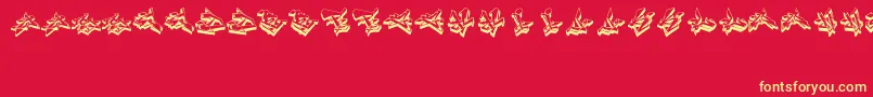 Diel Font – Yellow Fonts on Red Background