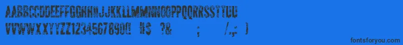 ApAppliqueCut Font – Black Fonts on Blue Background