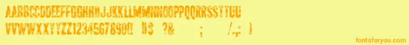 ApAppliqueCut Font – Orange Fonts on Yellow Background