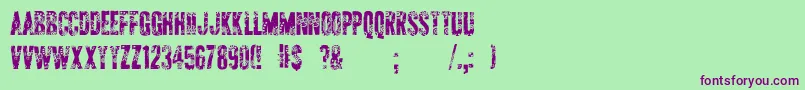 ApAppliqueCut Font – Purple Fonts on Green Background