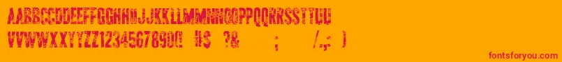 ApAppliqueCut Font – Red Fonts on Orange Background