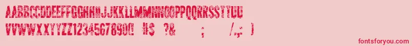 ApAppliqueCut-Schriftart – Rote Schriften auf rosa Hintergrund