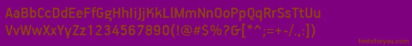 Шрифт PfhandbookproMedium – коричневые шрифты на фиолетовом фоне