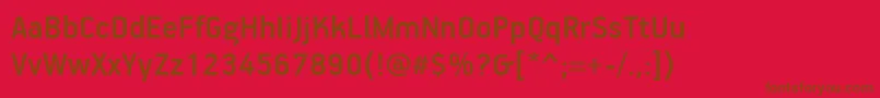 Czcionka PfhandbookproMedium – brązowe czcionki na czerwonym tle