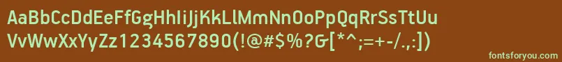 Шрифт PfhandbookproMedium – зелёные шрифты на коричневом фоне