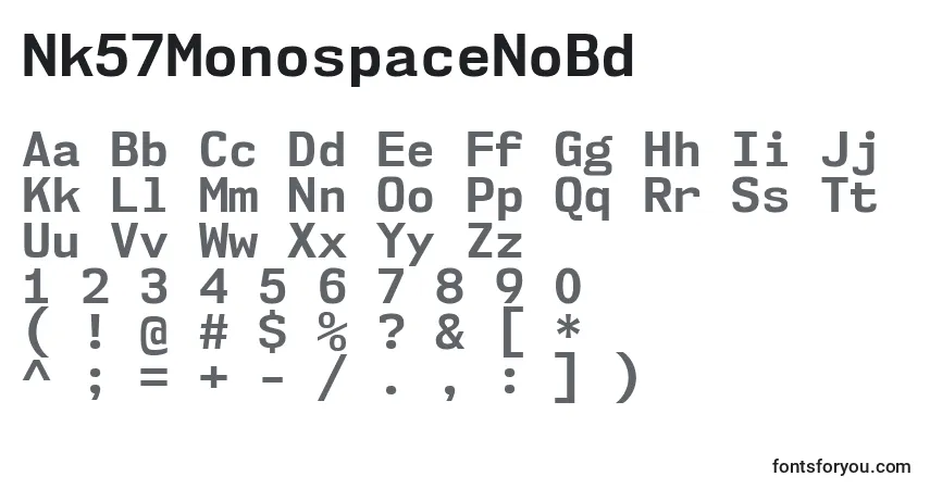 Schriftart Nk57MonospaceNoBd – Alphabet, Zahlen, spezielle Symbole