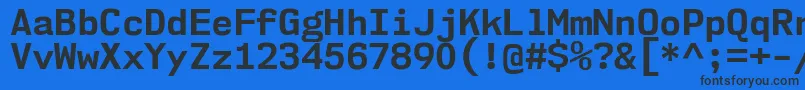 Nk57MonospaceNoBd-fontti – mustat fontit sinisellä taustalla