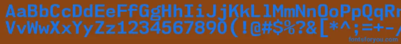 Nk57MonospaceNoBd Font – Blue Fonts on Brown Background