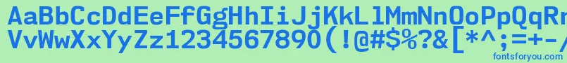 Nk57MonospaceNoBd Font – Blue Fonts on Green Background